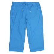 Women's Plus Linen Drawstring Capris