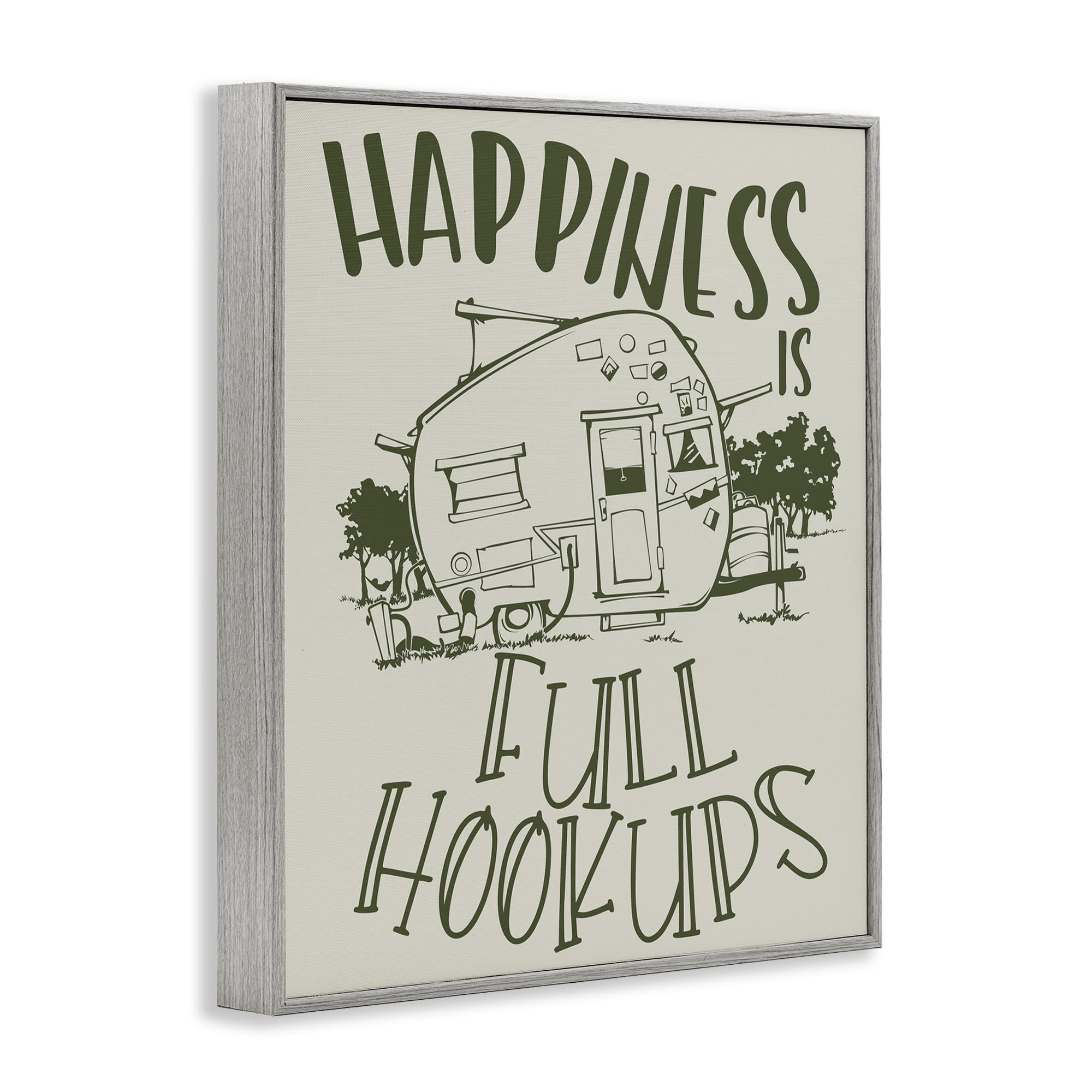 Stupell Industries Full Hookups Camping Landscape Painting Gray Framed Art Print Wall Art, 11 x 14
