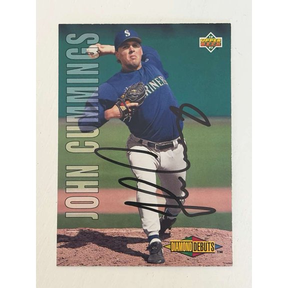 1993 Upper Deck Diamond Debuts John Cummings #503 Autographed Baseball Card Mariners Seattle Mariners MLB Autographed Baseball Trading Card