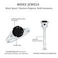 thumbnail image 6 of Rosec Jewels Womens 2.50 CT Round Black Spinel Solitaire and Diamond Split Shank Ring, 18K White Gold, US 11.50, 6 of 9