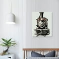 thumbnail image 4 of JRXY Vintage Steam Train Locomotive Transport Railroad Railway Trip Wall Art Prints Artwork Decor for Transportation Themed , Bathroom Bedroom Living Room Home Decorations,, 4 of 5