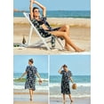 thumbnail image 5 of Avidlove Women Snap Front Dusters Housecoat Cotton Long Nightgown Short Sleeve House Robe Dress with Pockets, 5 of 5