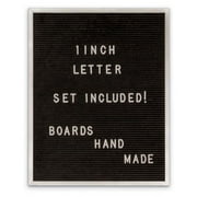 United Visual Products 16' x 20' Black Felt Letter Board with Sliver Aluminum Frame and White 1' Letter Set