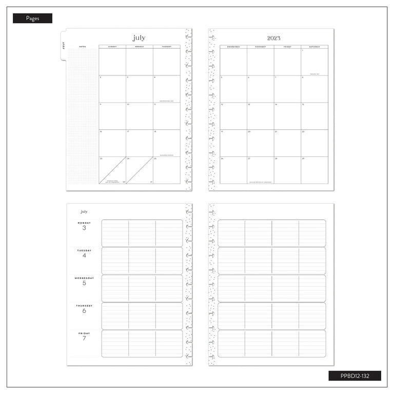 Happy Planner, Big 12 Weekly Monthly Planner, Bright Mod Teacher, 10" x  12.6" July 2023 - June 2024 - Walmart.com