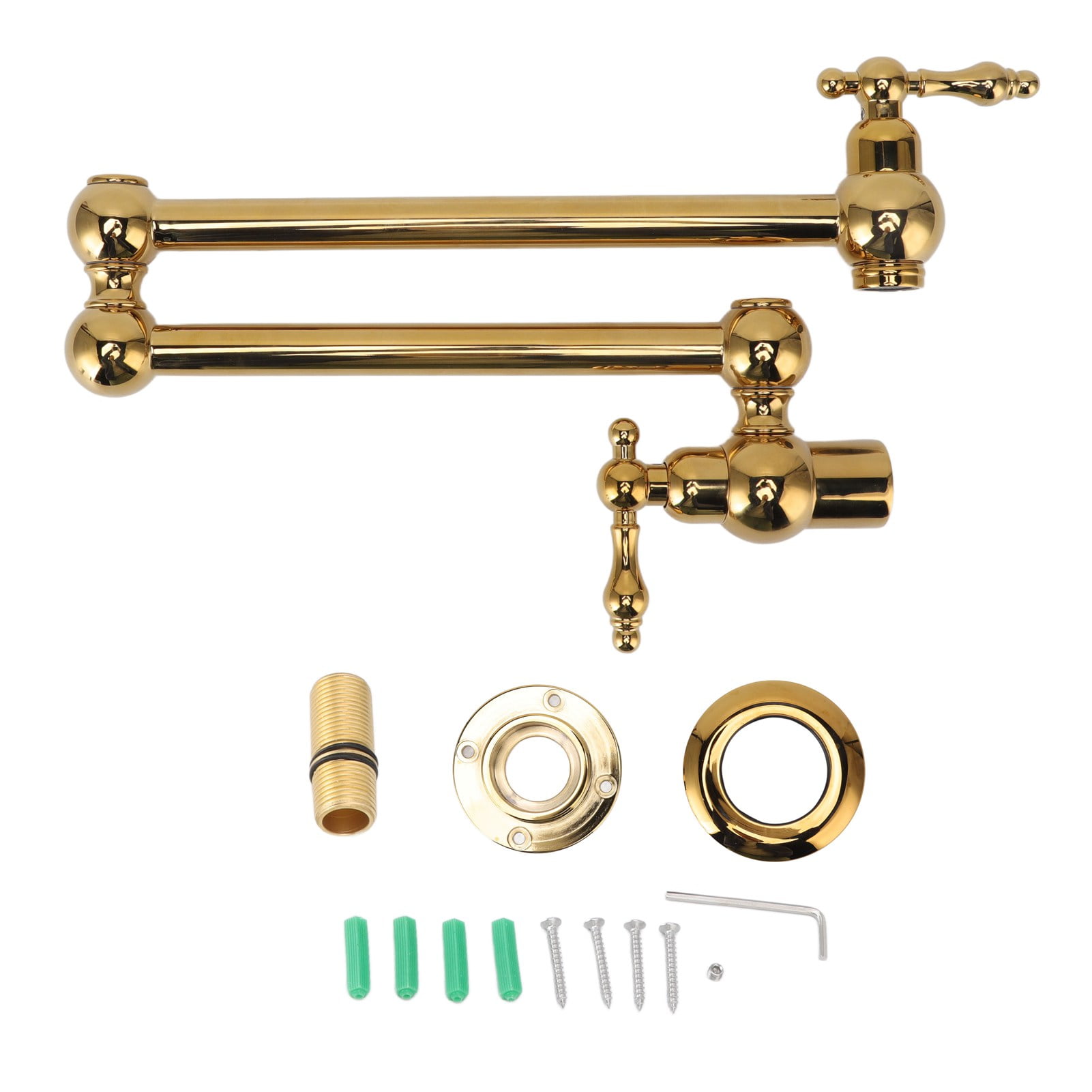 Swing Arm Kitchen Faucet, Copper Scratch Resistance 360 Rotating Double