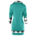 thumbnail image 2 of ZAFUL for Women Tartan Panel Long Sleeve Asymmetrical T-shirt Blue Hosta 2XL, 2 of 5