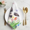 thumbnail image 2 of Easter Cloth Napkins, Spring Watercolor Flowers Bunny Butterfly Eggs Washable and Reusable Dinner Napkins Set of 4, Table Napkin for Kitchen Party Birthday Wedding Hotel Housewarming 20"x20", 2 of 9