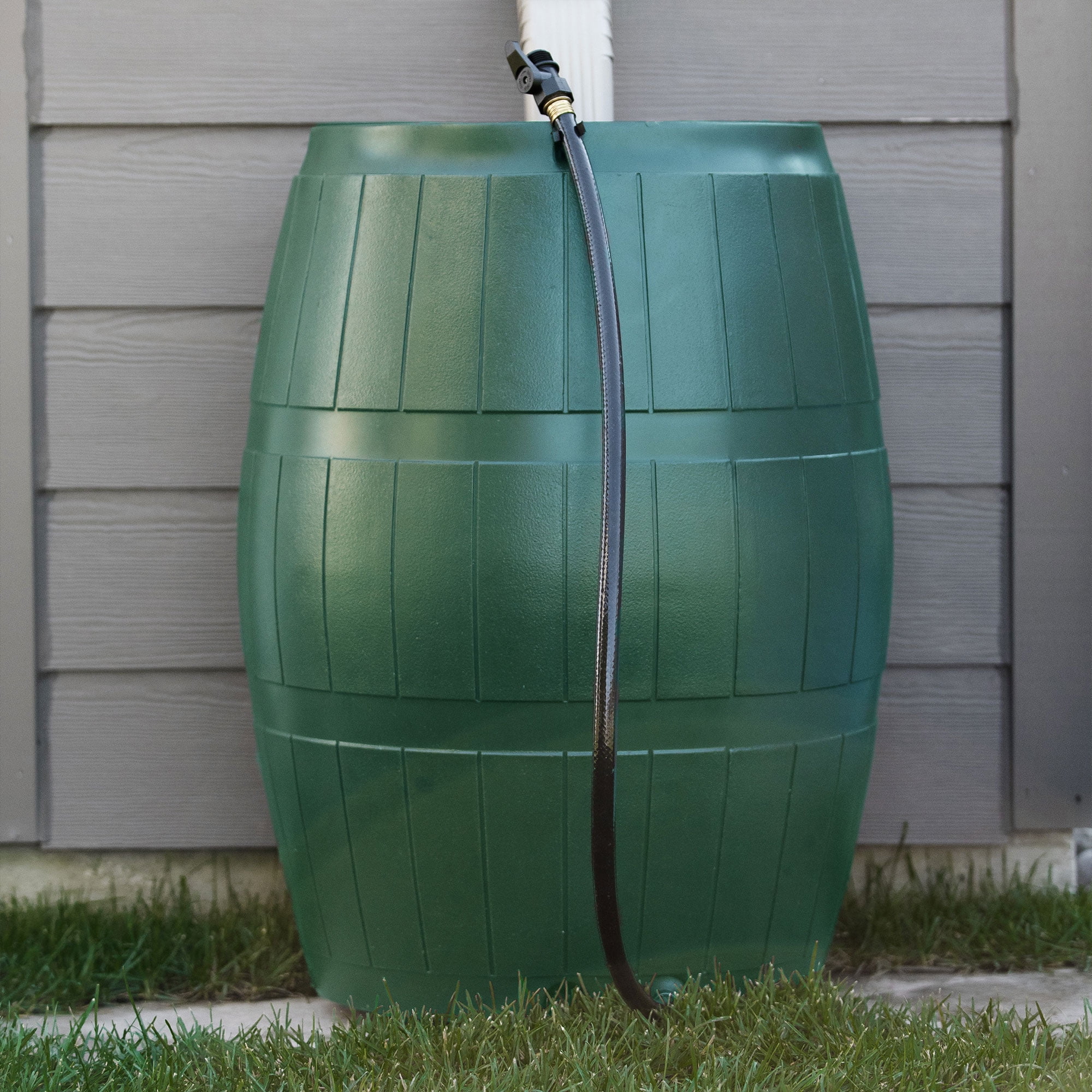 FCMP Outdoor RC4000 Raincatcher 50 Gallon Rain Catcher Barrel, Green