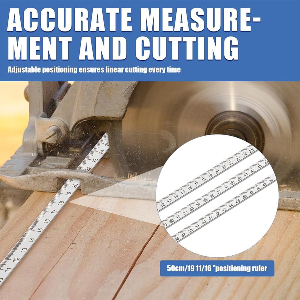 Positioning Calipers for Circular Saw, Stainless Steel Rip Cut Circular Saw Guide, Adjustable Guide Rail for Woodworking Positioning Cutting