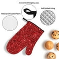 thumbnail image 3 of Fotbe Red Glitter for 4Pcs Oven Mitts and Pot Holders, 500℉ Heat Resistant Oven Mitts , Non-Slip Silicone Surface Safe for Baking, Cooking, BBQ, 3 of 6