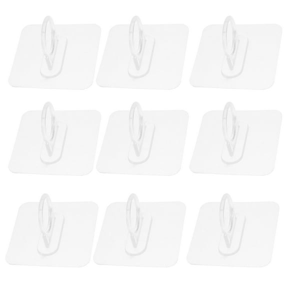 MLINS 10pcs No Drill Curtain Rod Brackets No Drilling Curtain Rod Holders Self Adhesive Curtain Rod Hooks Nail Free Curtain Hangers