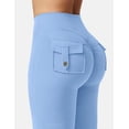 thumbnail image 5 of Leggins YEOREO Brittany Flare con bolsillos para mujer, color azul claro, talla XS, 5 of 5