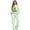 Owl Clover Print Light Green, variant on SCRAWLGOD Dachshund Paw Coffee Bean Print Beige Women's 2 Piece Outfits Casual Pullover Sweatshirt Wide Leg Lounge Set Trendy Sweatsuit Turtleneck Lounge Set for Casual Wear, XS