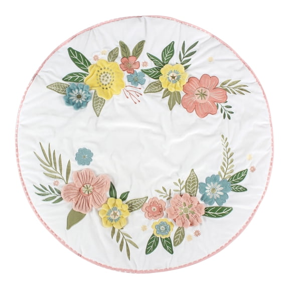 Levtex Baby - Patch Garden Playmat - Floral - Pink, Yellow, Blue, Green and White - Nursery Accessories