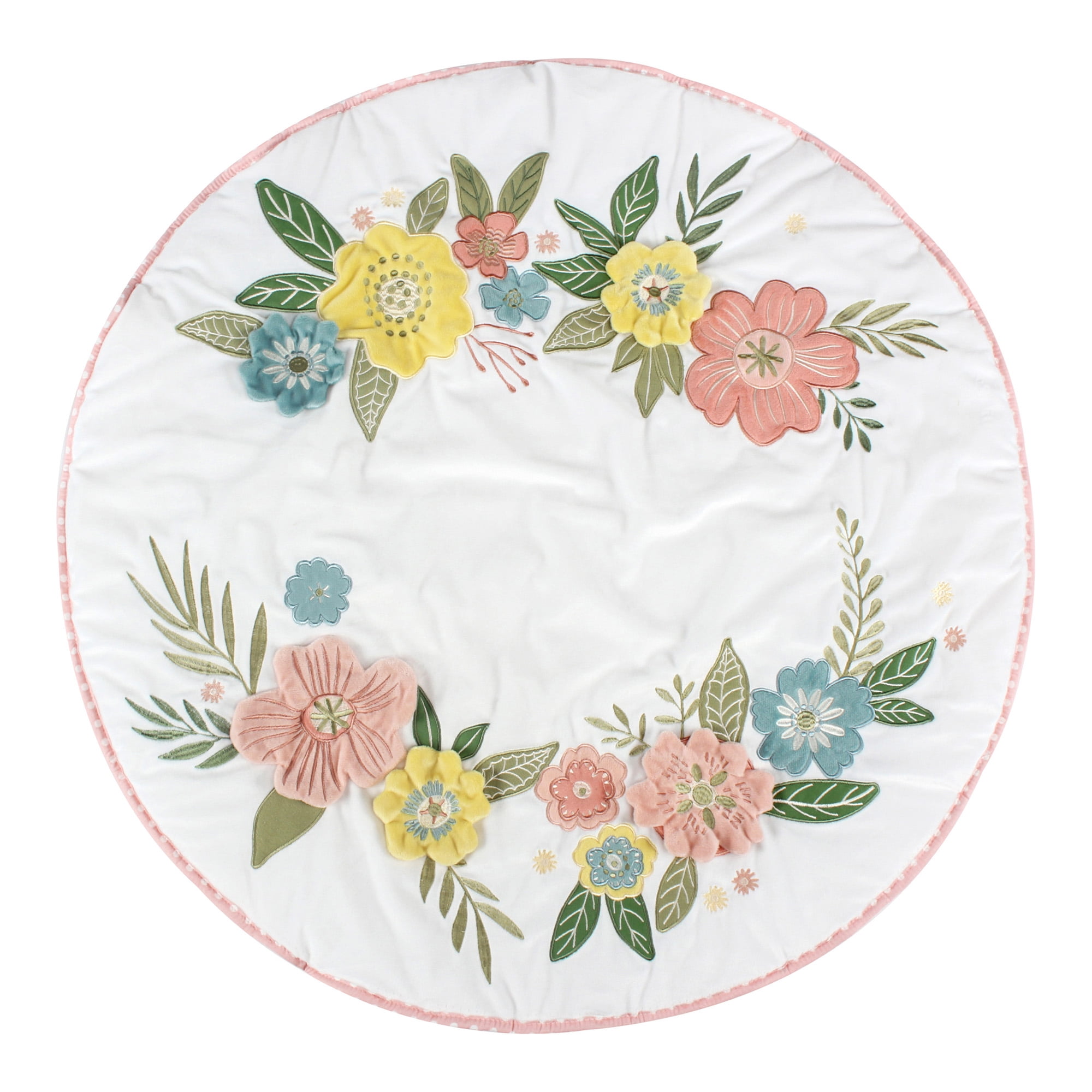 Levtex Baby - Patch Garden Playmat - Floral - Pink, Yellow, Blue, Green and White - Nursery Accessories