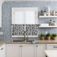 thumbnail image 6 of Christmas Grey Kitchen Curtains and Valances Set, Checkered Green Xmas Tree Rod Pocket Window Valance 18 Inch Window Curtain Panels for Living Room Bedroom Laundry, 27.5x36in, 3 Pieces, 6 of 7