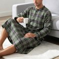 thumbnail image 7 of Purcolt Mens Nightgown Long Sleeve Plaid Print Lounge Sleep Shirt Pajama Nightshirt Soft Loose Sleepwear Comfy Nightwear S-3XL, 7 of 7