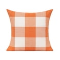 thumbnail image 3 of Fall Throw Pillow Covers Decor Orange Buffalo Plaid Thanksgiving Front Porch Farmhouse Rustic Cushion Autumn Home Decorations for Couch Sofa Living Room 18x18 Set of 4, 3 of 4