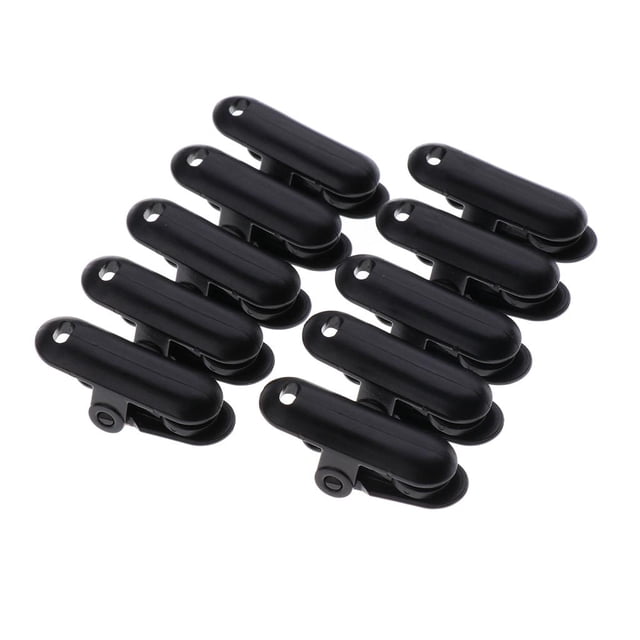 10pcs Reutilizable Abrazaderas Clips Camping Apriete Herramientas Negro shamjiam Clips de lona