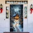 thumbnail image 5 of Christmas Front Door Cover, 35 * 71 Christmas Door Cover Cloth, 2025 New Christmas Front Door Decorations, Fabric Door Cover Christmas for Festive Party Home Decor E, 5 of 6