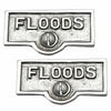 2 Switch Plate Tags FLOODS Name Signs Labels Chrome Brass Traditional Engraved Wall Light Switch Cover Labels | Renovators Supply