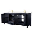 thumbnail image 2 of Wyndham Collection Daria 80" Light Vein Wood Double Bathroom Vanity in Gold/Blue, 2 of 5