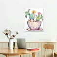 thumbnail image 3 of PIKWEEK Canvas Wall Art for bedroom living room Canvas Prints Artwork bathroom Wall Decor Green plants Succulent cactus flower painting Framed Canvas Prints Tropical Plants Watercolor modern, 3 of 5