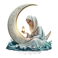 thumbnail image 1 of Placa decorativa con letrero acrílico de Moon Nun, decoración de mesa con Base, adorno de escritorio para escritorio, sala de estar, estante, gabinete, 1 of 8