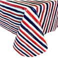 thumbnail image 5 of Brushstroke Stripe Red, White and Blue Patriotic 60 x 84 inch Rectangle Vinyl Tablecloth With Flannel Backing, 5 of 6