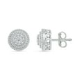 thumbnail image 3 of DGOLD Sterling Silver Round White Diamond Round Cluster Stud Earrings for Women (1/2 cttw), 3 of 4
