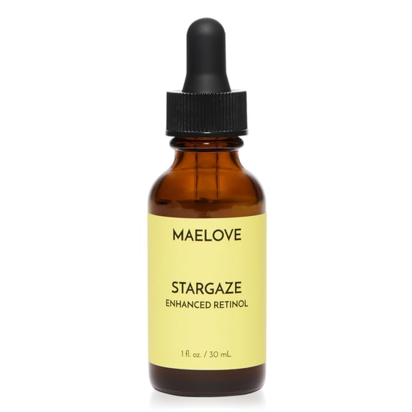 MAELOVE Stargaze Suero de retinol mejorado de liberación prolongada 0,25% de retinol para piel radiante Hidratante con ácido hialurónico Niacinamida Botánicos calmantes Ideal para pieles sensibles Fab