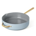 thumbnail image 5 of Beautiful 5.5 Quart Ceramic Non-Stick Sauté Pan with Strainer Lid, Cornflower Blue by Drew Barrymore, 5 of 7