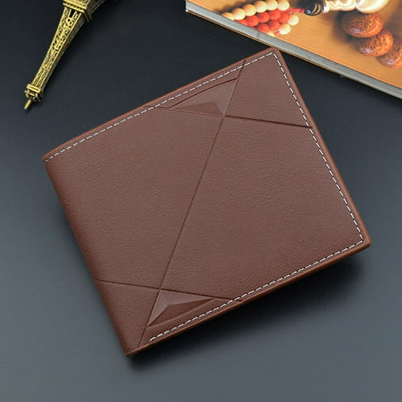 LEORX Coffee Mens Billfold Wallet Holder with Cash Coin Storage Compartments