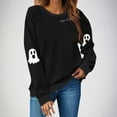 thumbnail image 4 of cocolona Halloween Sweatshirts for Women Fall Winter Crewneck Long Sleeve Graphic Tops Casual Lightweight Oversized Sweatshirt, 4 of 4