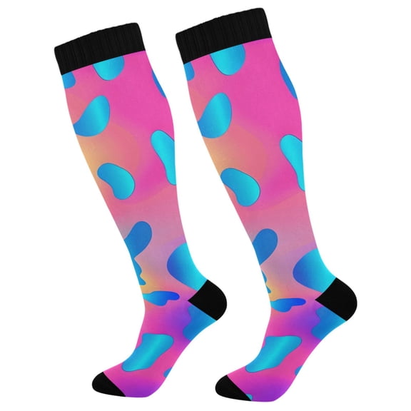 joogoo Rainbow Leopard Long Socks Women Men Knee High Sock