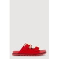 thumbnail image 2 of Women's Faux Suede Double Metallic Buckle Slide Sandals, 2 of 3