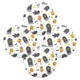 thumbnail image 2 of 15.4" Round Placemat Set of 4 Polyester Fabric Place Mats Non-Slip Dining Kitchen Table Mats for Kitchen Party Decor Cute Tombstones Bats Pattern, 2 of 5