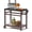 Brown/Gunmetal Finish Top, variant on TORVA Patio Pizza Oven Cart PVD Gunmetal Finish Table Top Prep Cart, Patio Grilling Backyard BBQ Grill Carts, Brown