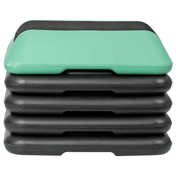Hyxoo 16'' Adjustable Exercise Aerobic Step Fitness Stepper W/Risers 4"-12" Home Green
