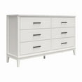 thumbnail image 5 of Ameriwood Home Amberleigh Wide 6 Drawer Dresser, White w/ White Faux Marble Top, 5 of 12