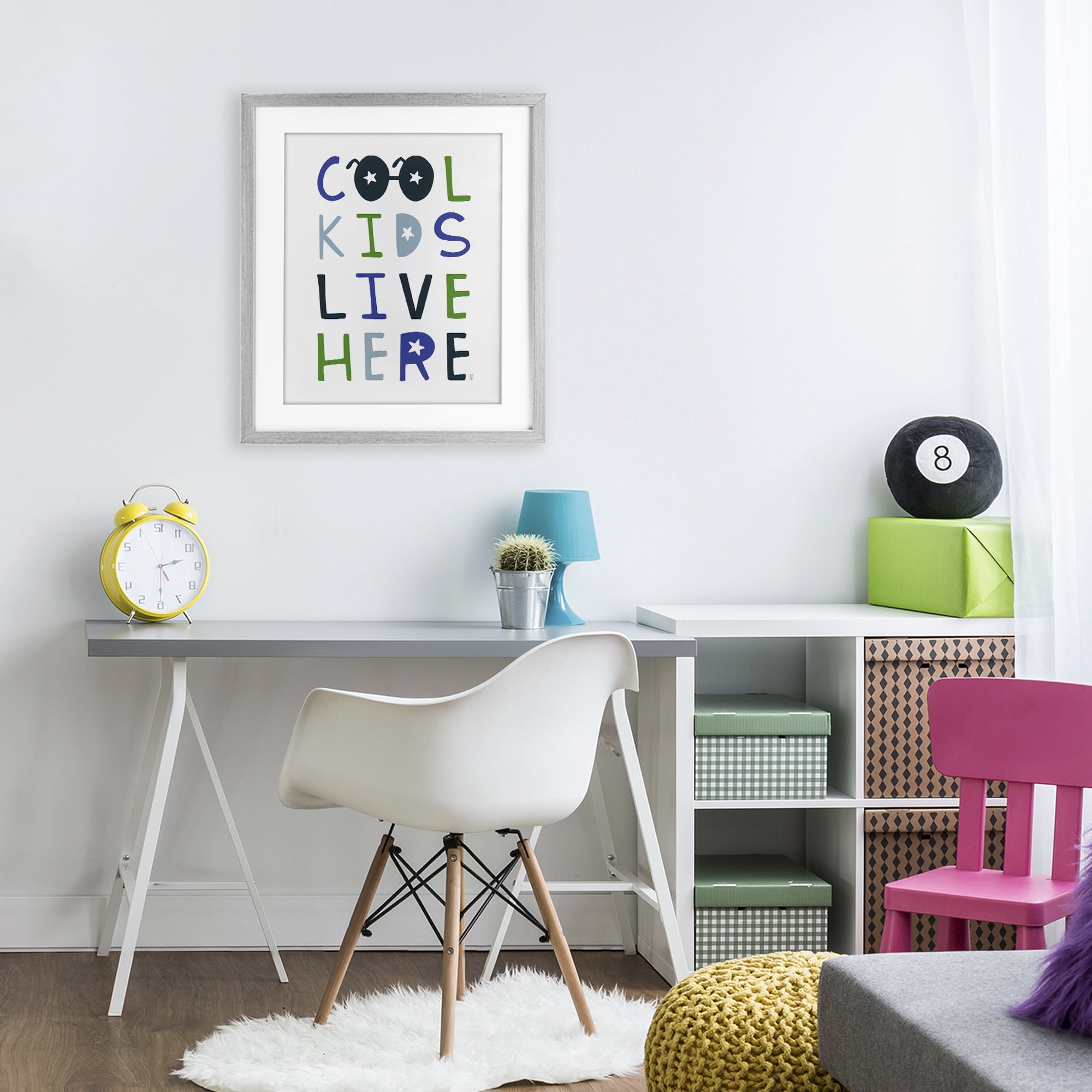 Stupell Industries Cool Kids Live Here Gray Framed Print Under Glass, design by Elizabeth Tyndall