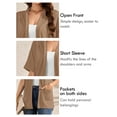 thumbnail image 3 of Demotime Women's Cardigans Open Front Short Sleeve Soft Casual Cover Up with Pockets Light Coffee XL, 3 of 7