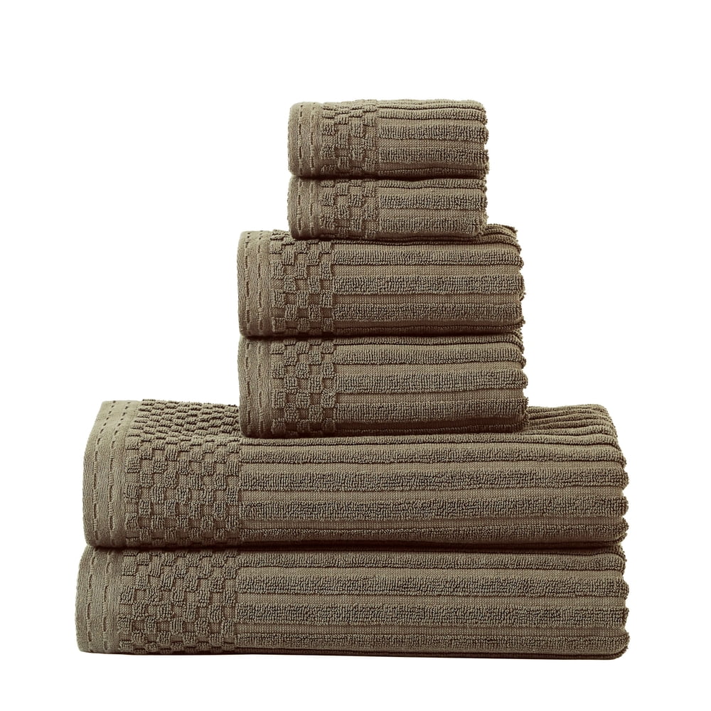 Superior Textured Stripe Soho 6Piece Towel Set Charcoal Walmart