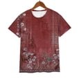 thumbnail image 6 of MEICHEN Womens Summer Tops Pleated Round Neck Short Sleeve Shirts Daily Wear Blouse for Women, 6 of 9
