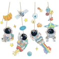 thumbnail image 5 of Pegatinas de pared de astronauta, planetas, espacio, arte DIY, vinilo, murales extraíbles, calcomanías de pared para dormitorio infantil, sala de juegos, 5 of 5
