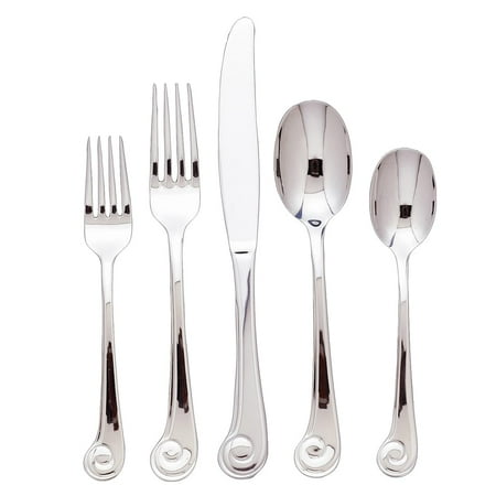Ginkgo Stainless Steel Pendulum - Ginkgo Sanibel 42-piece Stainless Steel Flatware Set