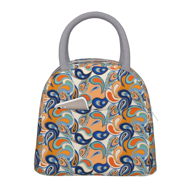 Balery Fashionable Paisley Bolsa de Almuerzo para Mujeres, Caja de Almuerzo, Bolsa de Almuerzo Pequeña Impermeable, Tote de Almuerzo Reutilizable con Gran Capacidad