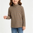 thumbnail image 2 of JFOPQVSM Girls Striped Long Sleeve High Neck Shirts 2-12 Years Thumb Hole,Girls Tops,Tunic Tops,Curved Hem Tees, 2 of 8