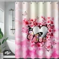 thumbnail image 4 of Butterfly Shower Curtain for Bathroom, Pink Cherry Blossom Flower Bath Curtain,Modern Printed Decorative Curtain Polyester Waterproof 72" W*72" H (12 Plastic Hooks), 4 of 6