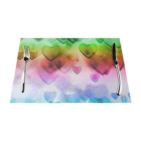 

PUREYAH Table Placemats Set of 4 PCS Washable Heat Resistant Pride Equality Lgbtq Table Decorations Placemats for Dining Room Kitchen